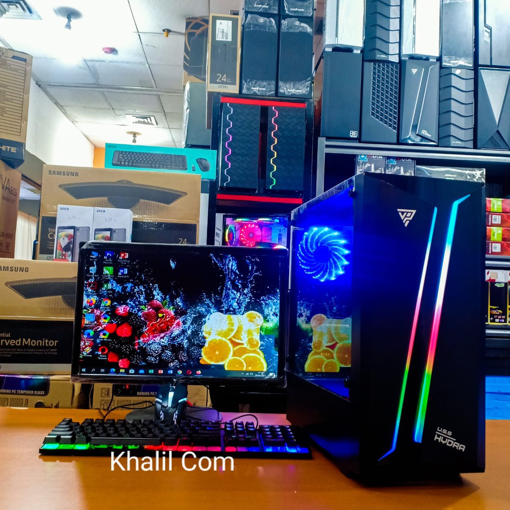 PC GAMING EDITING CORE I7 WITH MONITOR 19 INCH LENGKAP SIAP PAKAI