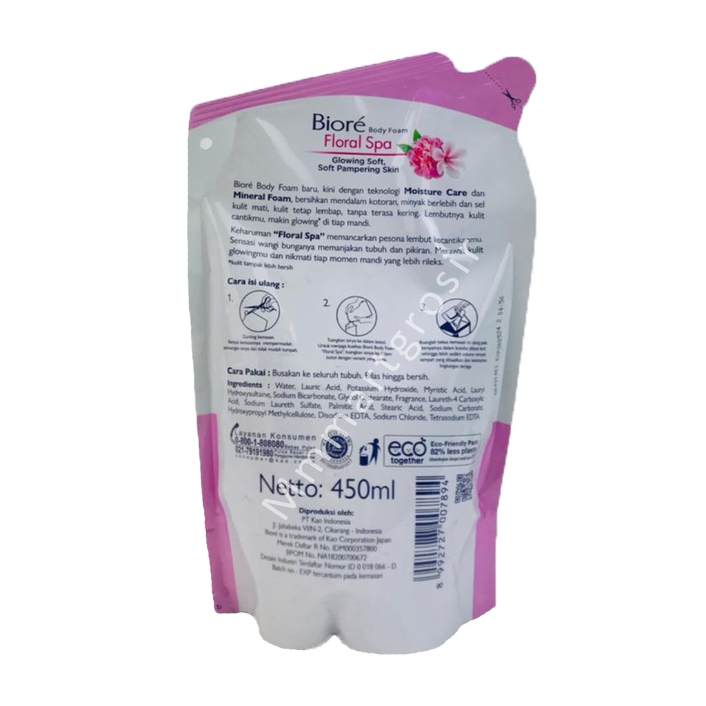 Biore / Sabun Mandi / Moisture care / glowing soft skin/ Floral Spa / 400ml