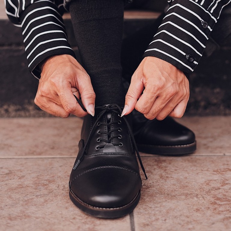 HARRISON BLACK |ManNeedMe x Jack| Sepatu Oxford Pria | Pantofel Formal