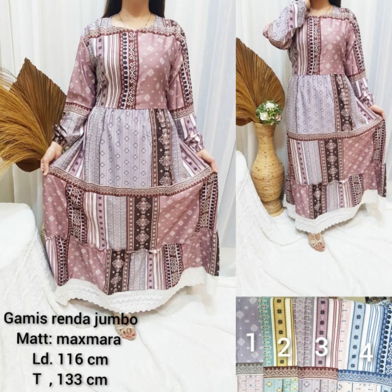 GAMIS MAXMARA MALAYSIA/GAMIS MAXMARA KOMBINASI RENDA /GAMIS MALAYYSIA BAHAN MAXMARA