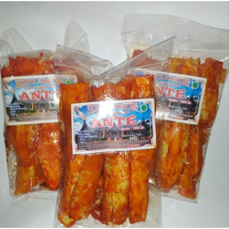 

keripik singkong balado ante 200gr,keripik sanjai singkong balado luar dalam balado