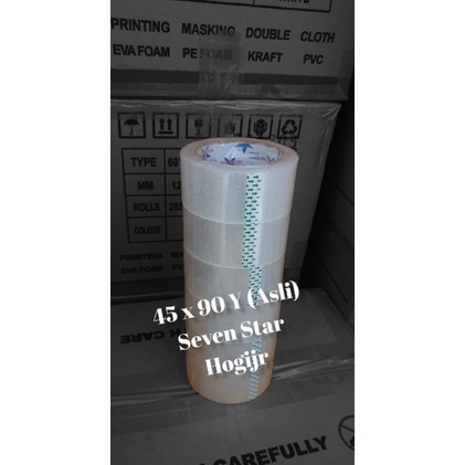 

Lakban OPP Bening Coklat Seven Star Original 45 x 90 Y ASLI