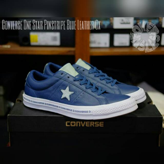 Converse One Star Pinstripe Blue Leather Ox