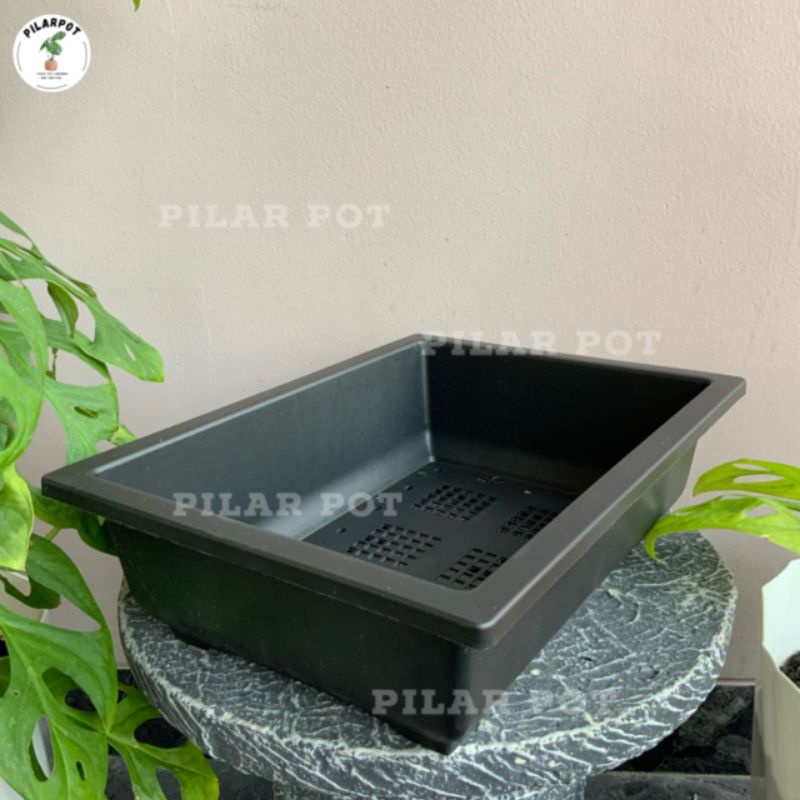 pot bunga tanaman ceper NKT BONSAI 02 HITAM - NKT BONSAI 02 HITAM