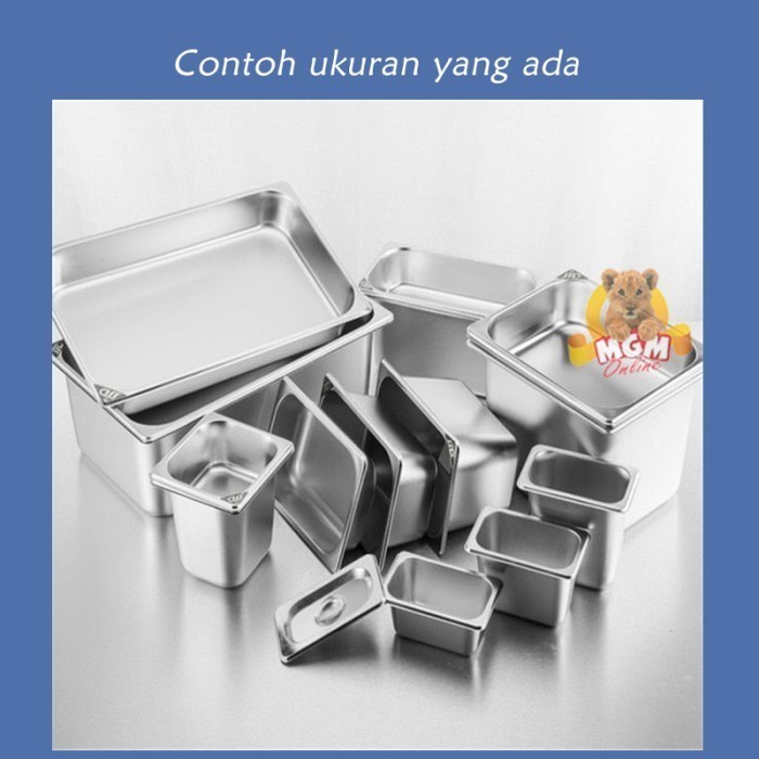 Food pan prasmanan Stainless ukuran 2/3 tinggi 10cm Wadah gastronorm