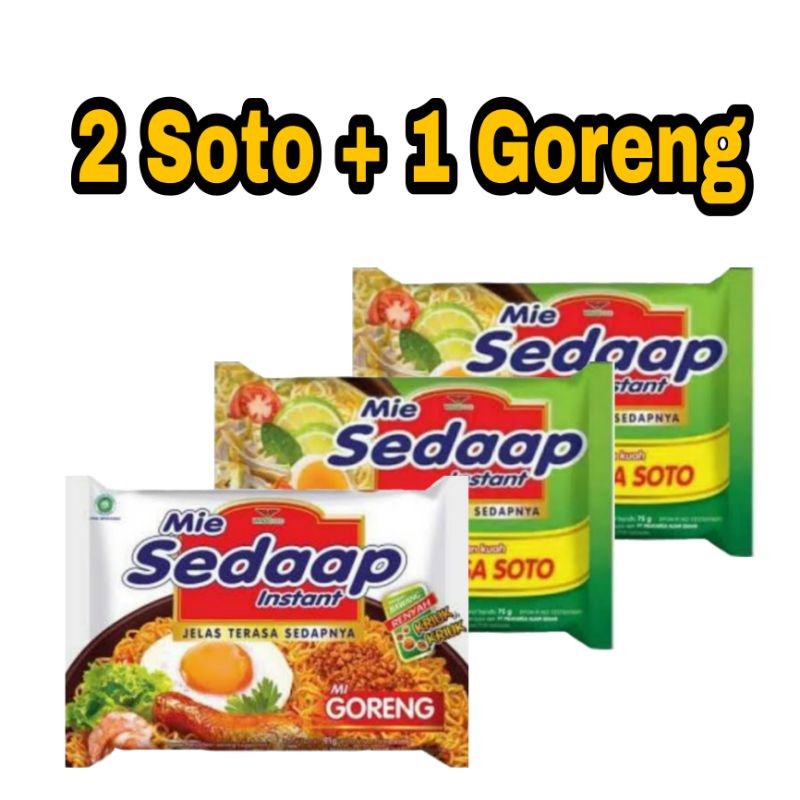 

2 Sedaap Soto + 1 Sedaap Goreng
