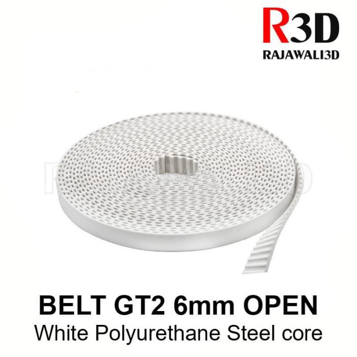 GT2 Timing Belt Width 6mm PU Polyurethane Steel Core White Open /meter