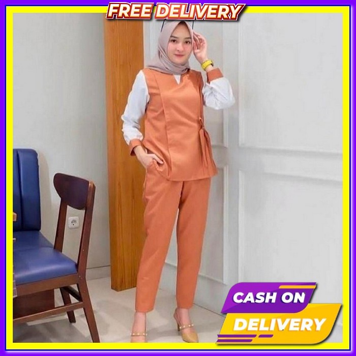 Pakaian Santai Baju Jalan Baju Setelan Cewek Premium 1 Set Pakaian Wan Setelan Wanita Muslim Kekinia