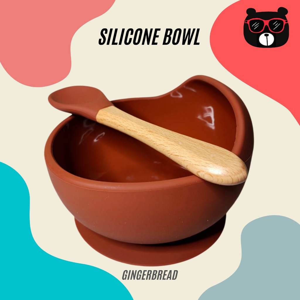 Tempat makan anak | Mangkok bayi | Silicone bowl + Spoon