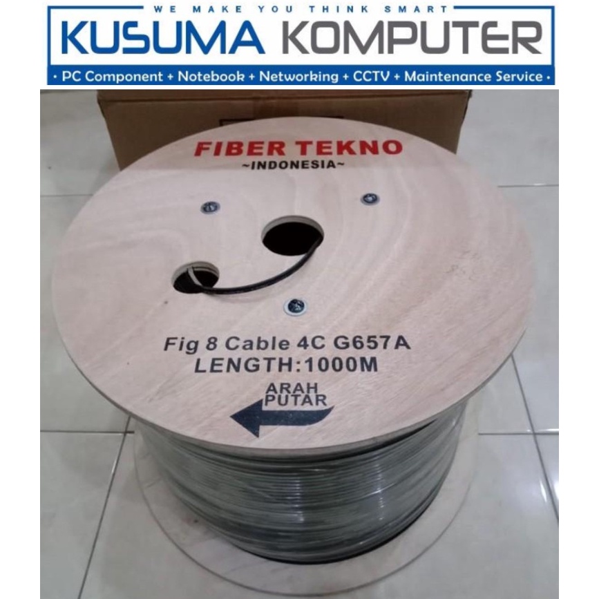 Kabel FO Fibertekno Fiber Optic 4 core Fig 8 1000M 1KM