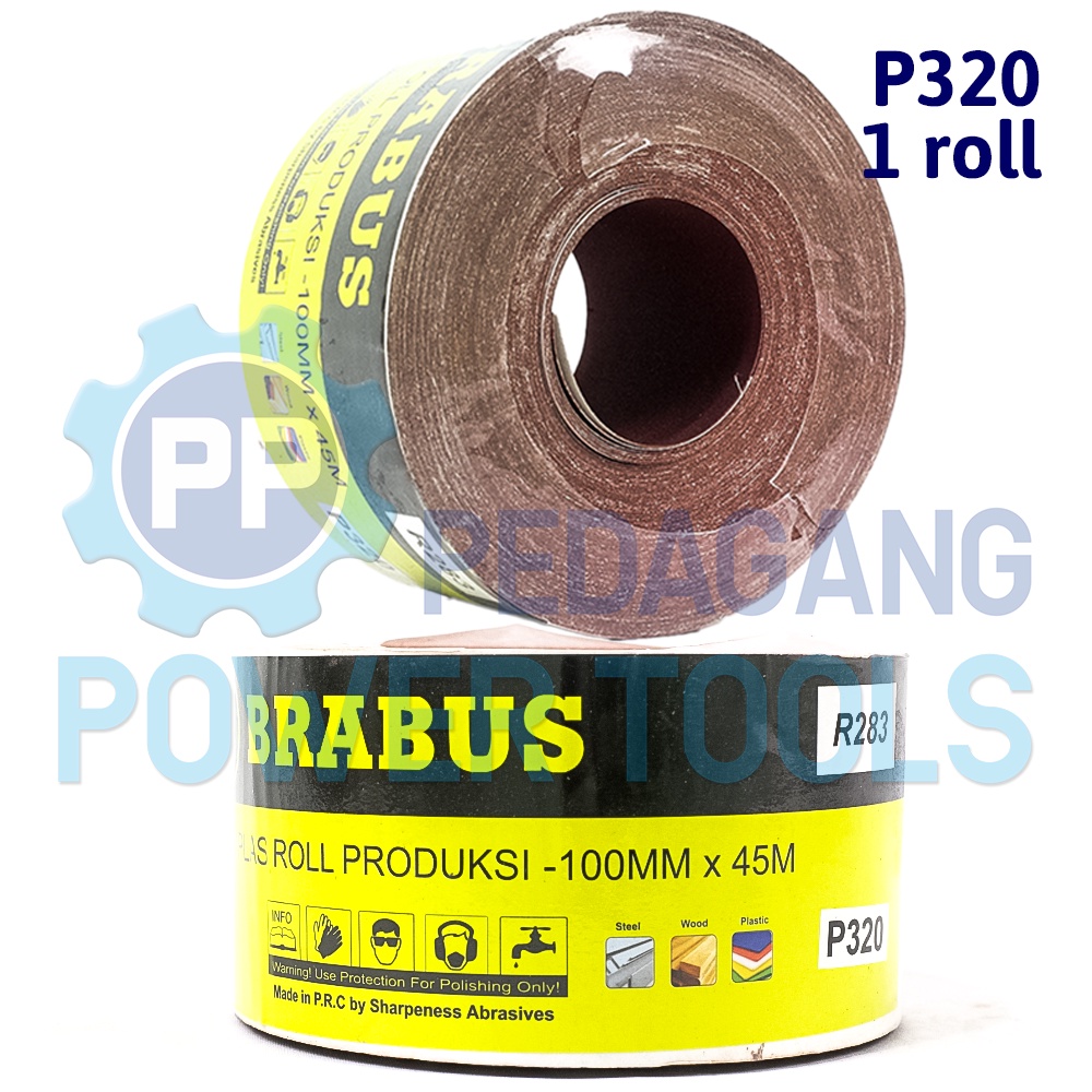 BRABUS NO. 320 AMPLAS ROLL 45 METER KAIN ABRASIVE CLOTH KAYU TEMBOK