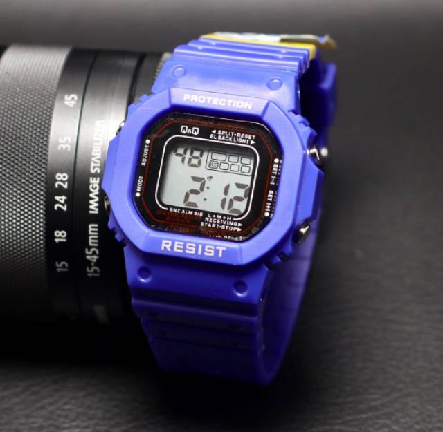 Jam Tangan Q&amp;Q Digital Strap Rubber Water Resist.