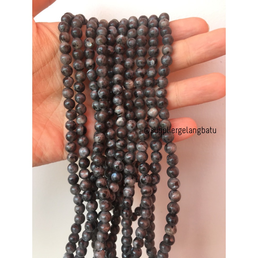 supplier batu abu labrador kilap 6mm labradorite bongkah akik natural aksesoris craft fashionita