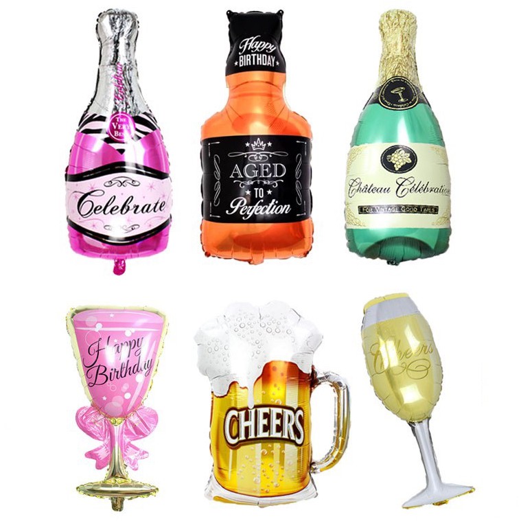 Balon Foil LIQUOR Botol / Gelas Jumbo 100cm