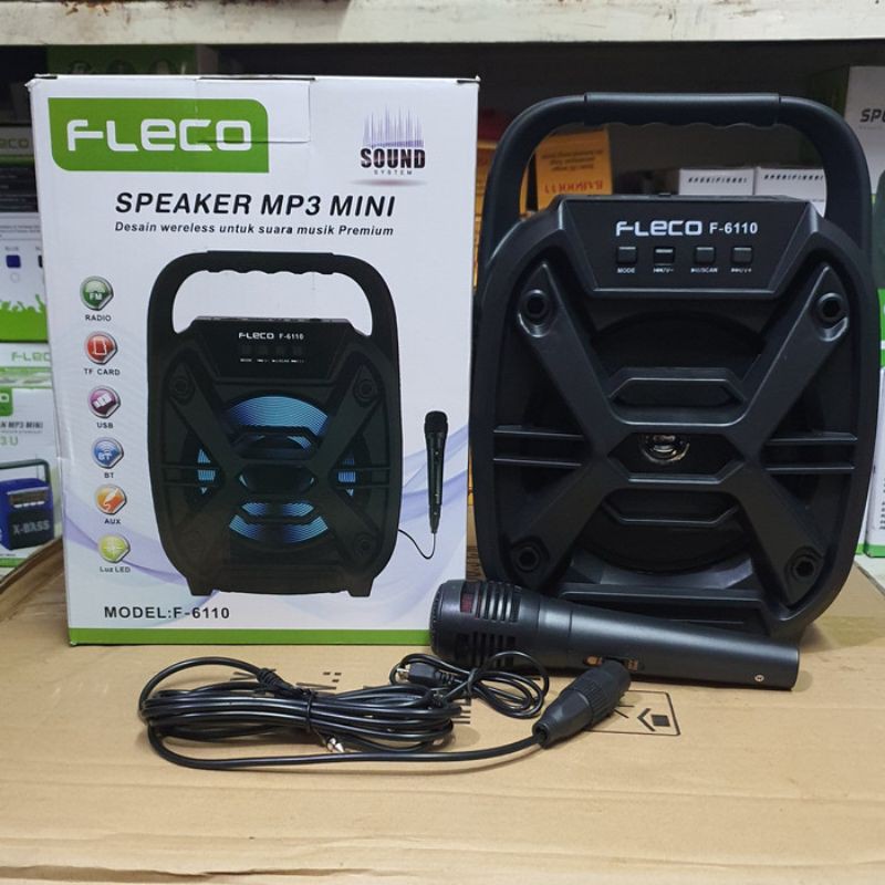 Speaker Bluetooth Fleco F 6110 + Bonus Mic