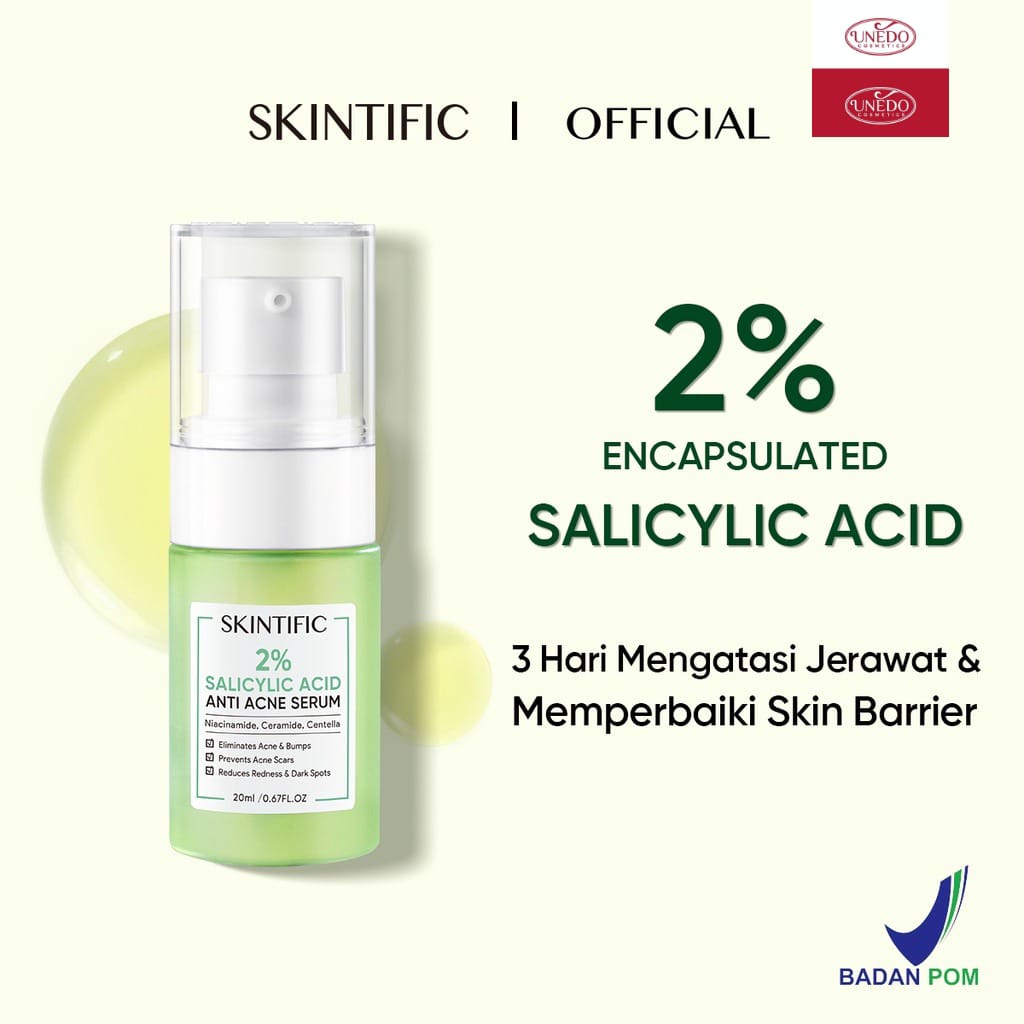 SKINTIFIC - Anti Acne Serum Acne Spot Treatment Facial Gel with 2% Salicylic Acid Brightening Face Serum for Repair Skin Barrier