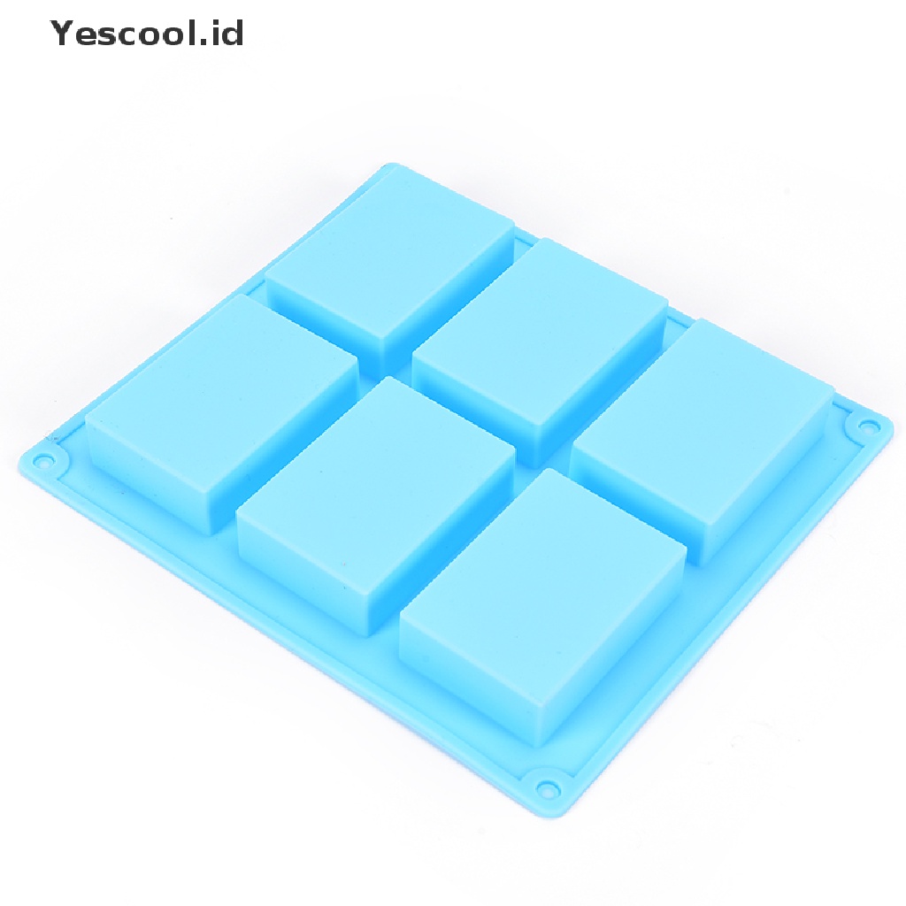 【Yescool】 6-Cavity Silicone Rectangle Soap Cake ice Mold Mould Tray For Homemade Craft DIY .