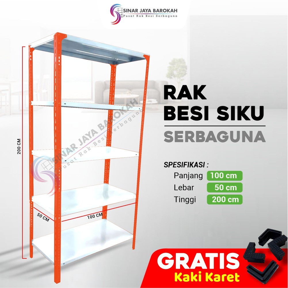 RAK BESI SIKU LUBANG UK L50XP100XT200 CM