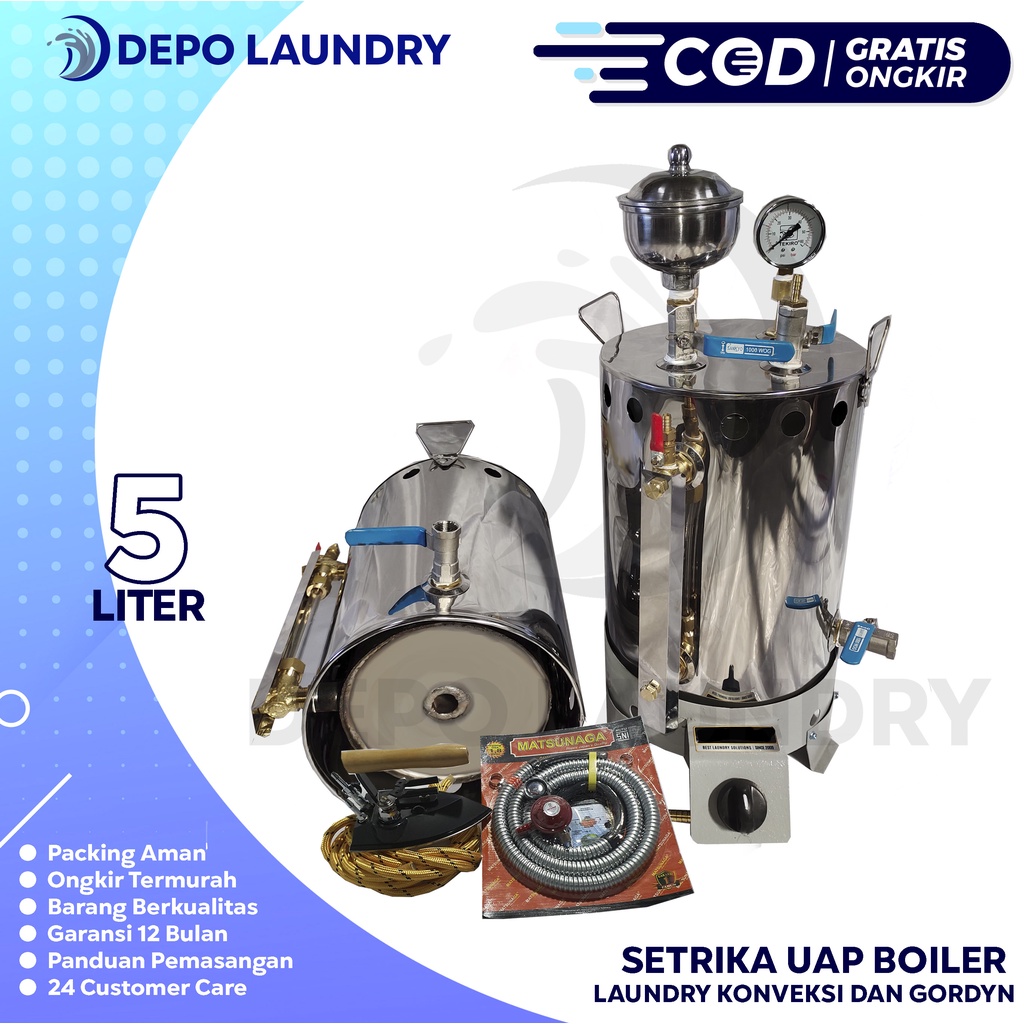 GRATIS ONGKIR Setrika Uap gas 5 liter 1 Setrika Full Stainless