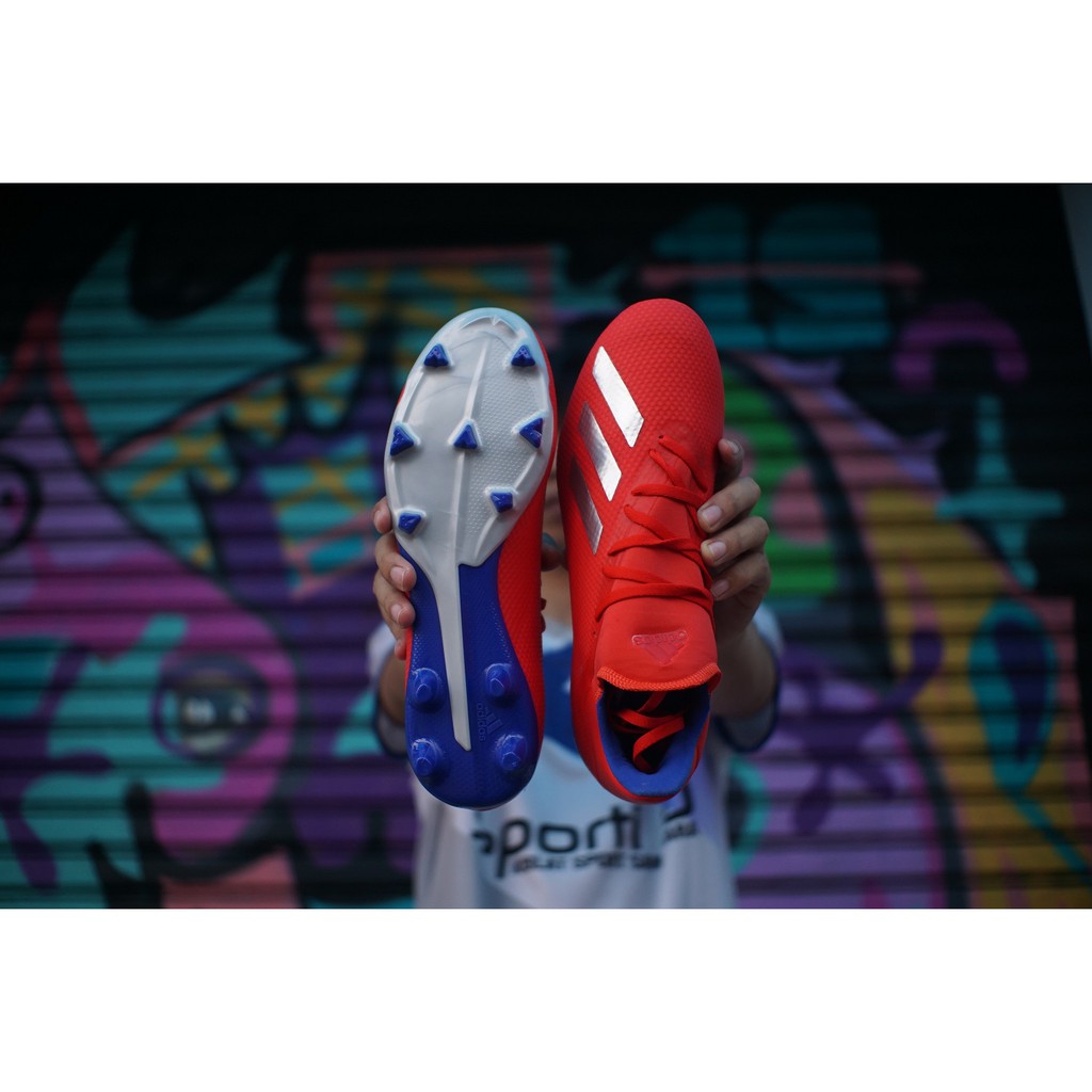 Sepatu Bola Adidas X 18.3 FG  Red/Silver Original