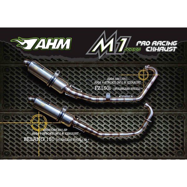 knalpot AHM M1 Oval Vixion Old Stainless Steel stenlis original malaysia orisinil kenalpot snalpot a