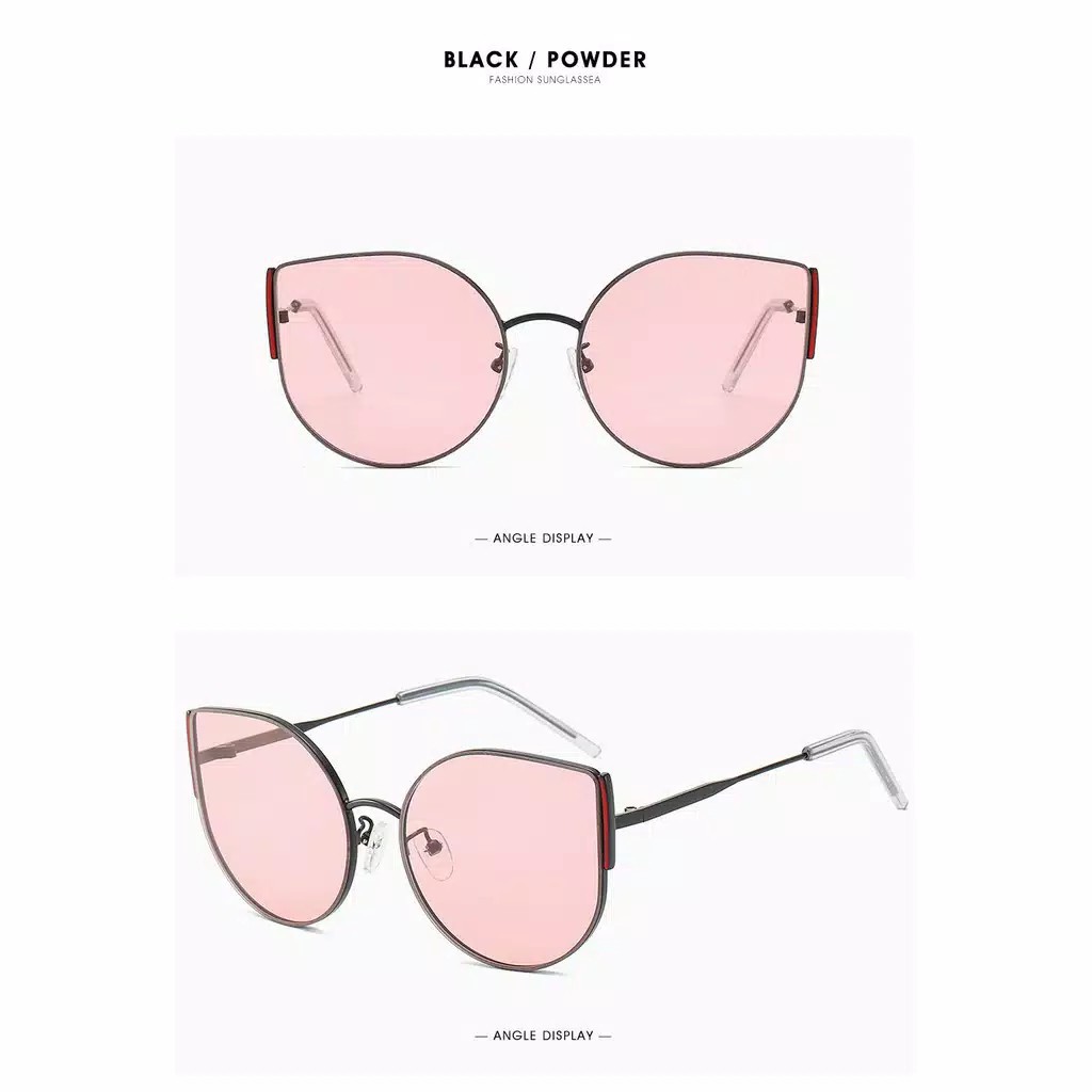 (COD) Kacamata Hitam Warna Women Sunglasses Korean Kacamata Fashion Cat Eye MALLSHOPPING