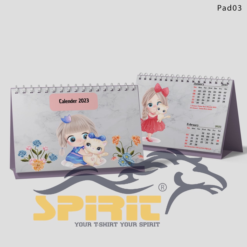

Kalender Duduk Tahun 2023 / Kalender Meja Tahun 2023 Desian Karakter Lucu Kekinian