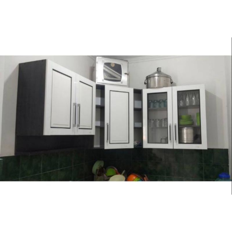 Lemari dapur, kitchen set dapur, lemari sayur  pintu rak bumbu