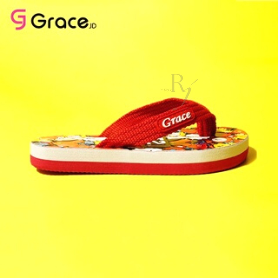 GRACE [NOIR BT 26-35] Sandal Anak Perempuan BT Tipis/ Sandal japit Anak Cewek Karakter/ Sandal Kartun