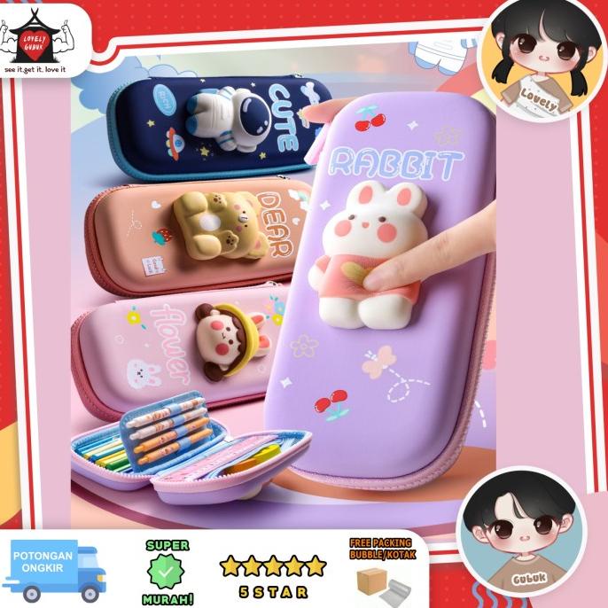 

(COD) Kotak pensil 3D kartun squishy anak, Tempat ATK 3D lucu anak BARU BERGARANSI Kode 180