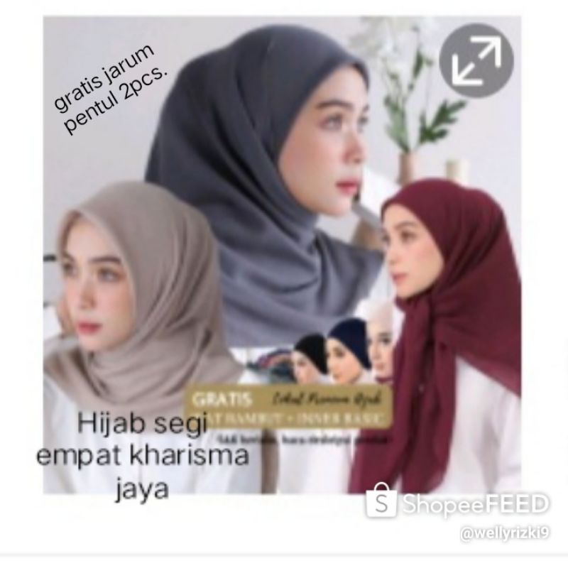 Hijab square segi empat kharisma jaya 115cm*115cm.
