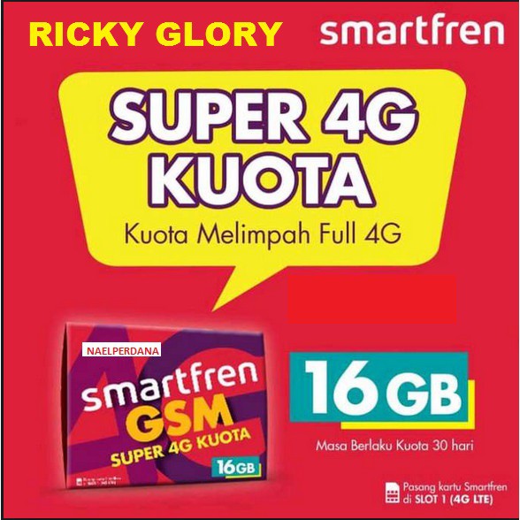 PERDANA SMARTFREN 16GB (KUOTA 8GB 24jam + 8GB malam ...