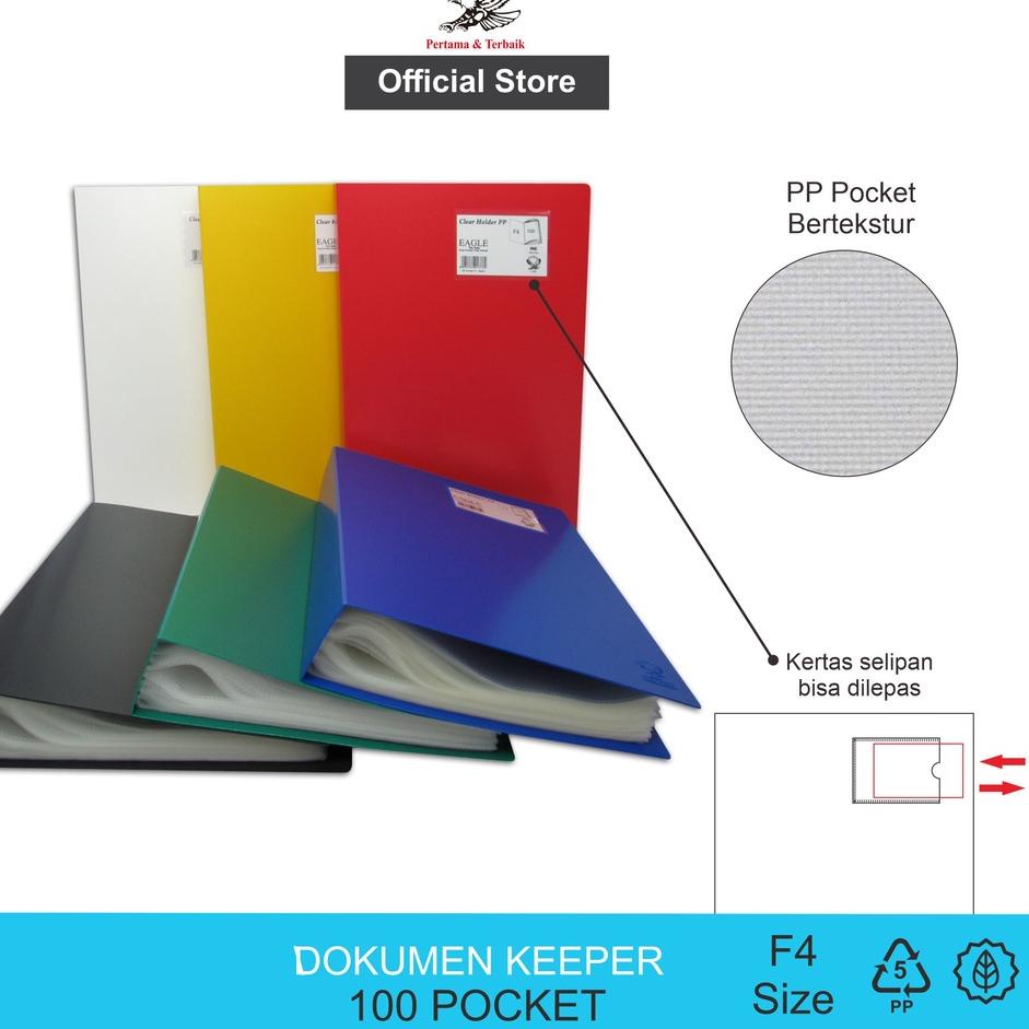 

Produk Hemat Dokumen Keeper / Clear Holder / Document Keeper / Display Book EAGLE F4 (FOLIO) 100 Pocket