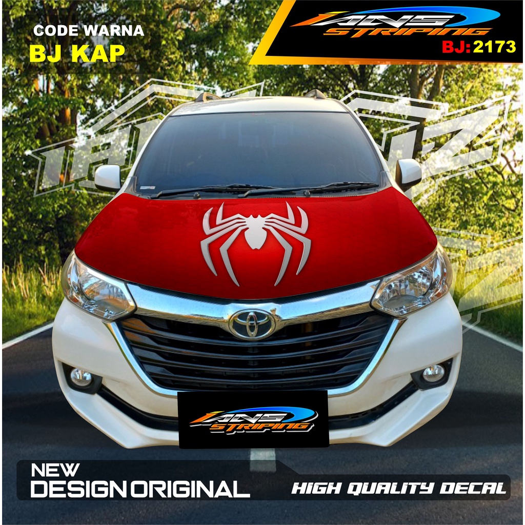 STIKER VARIASI KAP DEPAN MOBIL AVANZA / VARISAI KAP CUP DEPAN MOBIL XENIA / STIKER DECAL KAP DEPAN SPIDERMAN / STIKER MOBIL