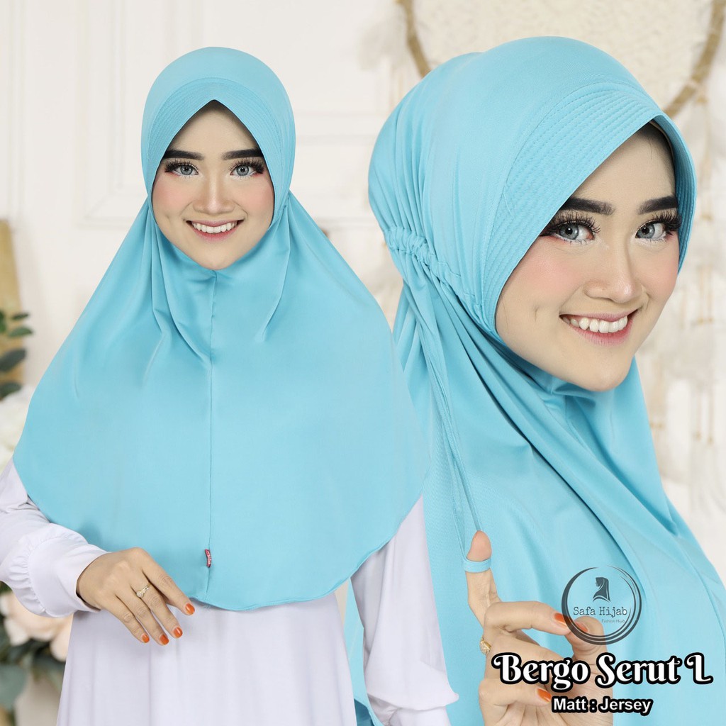 Bergo Serut JOKOWI L Kerudung Instan Bergo Serut Hijab Bergo serut jersey Termurah Safa Hijab