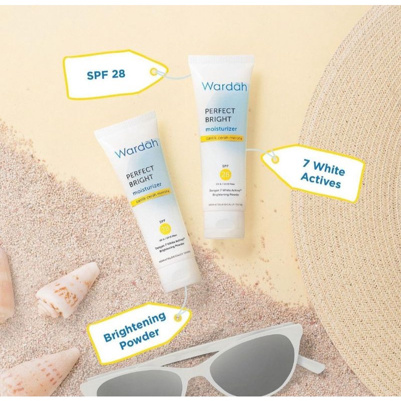 Wardah Perfect Bright Moisturizer SPF 28 20 ML - Pelembab Dengan Brightening Powder