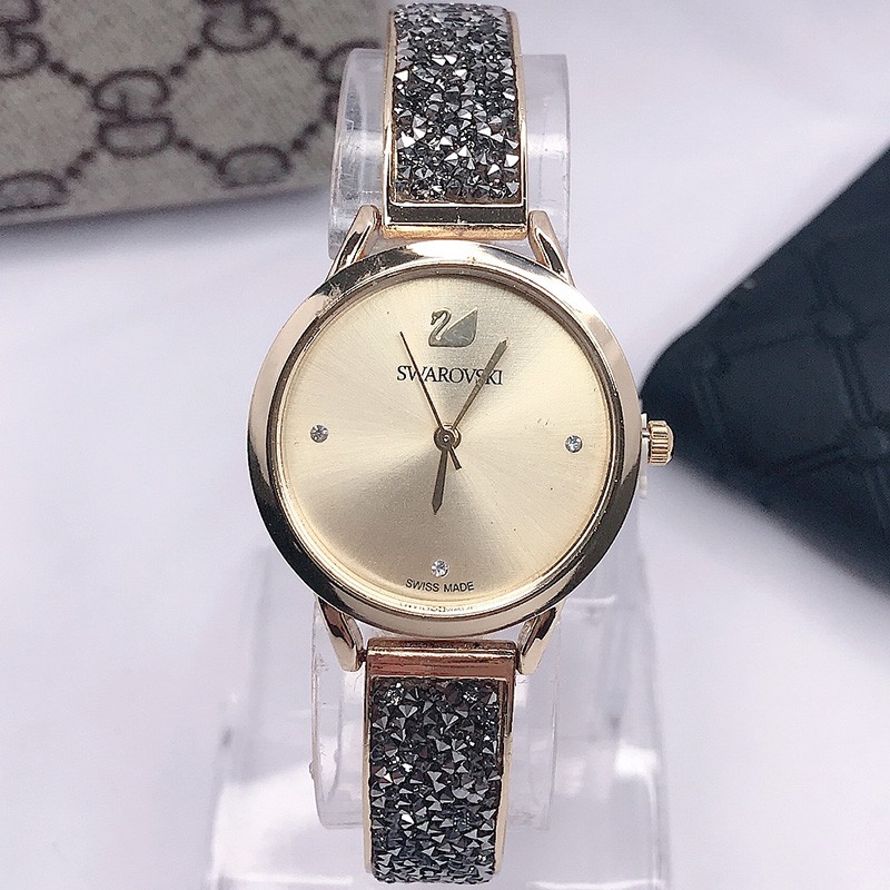 JAM TANGAN WANITA RANTAI STAINLESS DESAIN MEWAH RANTAI BERLIAN IMPORT