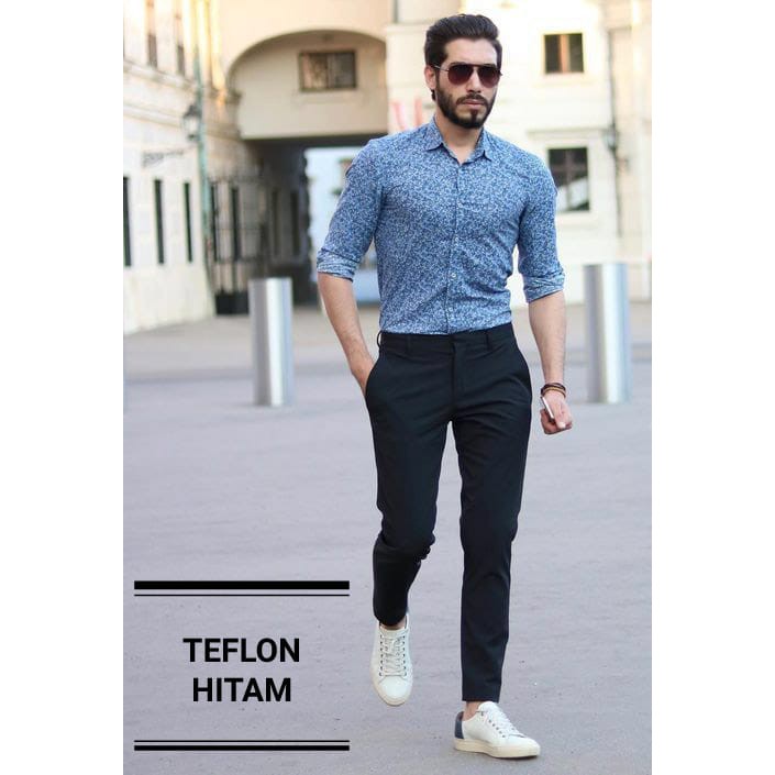 CELAN KANTOR FORMAL PRIA SLIMFIT BAHAN TEFLON/CELANA SLIMFIT