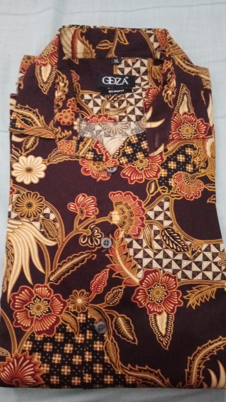 Odza Kemeja Batik Pria Lengan Panjang Modern Slim Fit Hem Cowok Dariafa