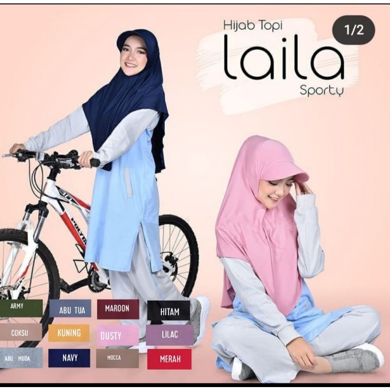 Hijab Sporty Hijab Topi Laila