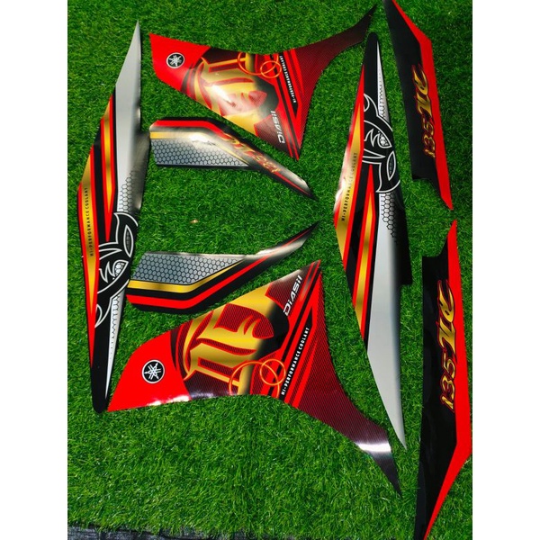 STRIPING JUPITER MX NEW 135 MODEL LC 135 MERAH GLOSSY