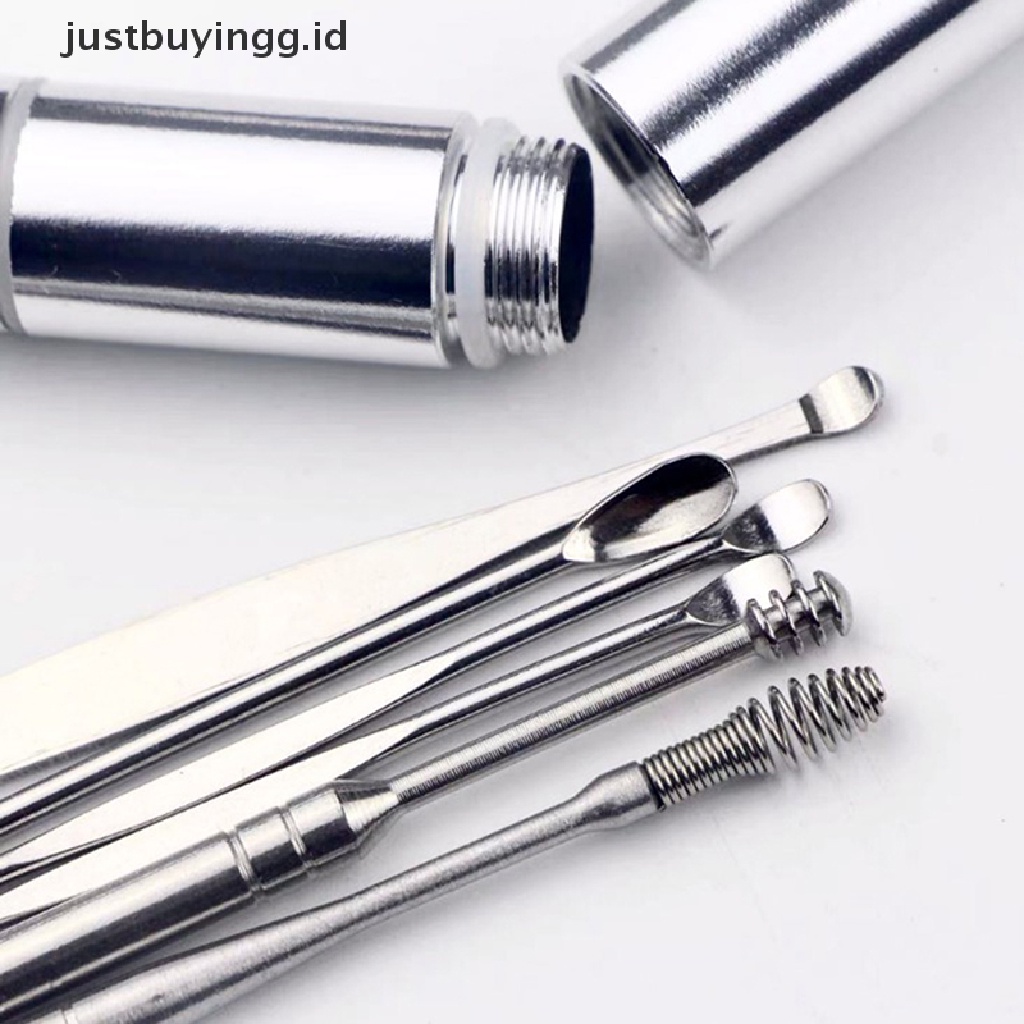 6 Pcs / Set Alat Pembersih Telinga Bahan Stainless Steel