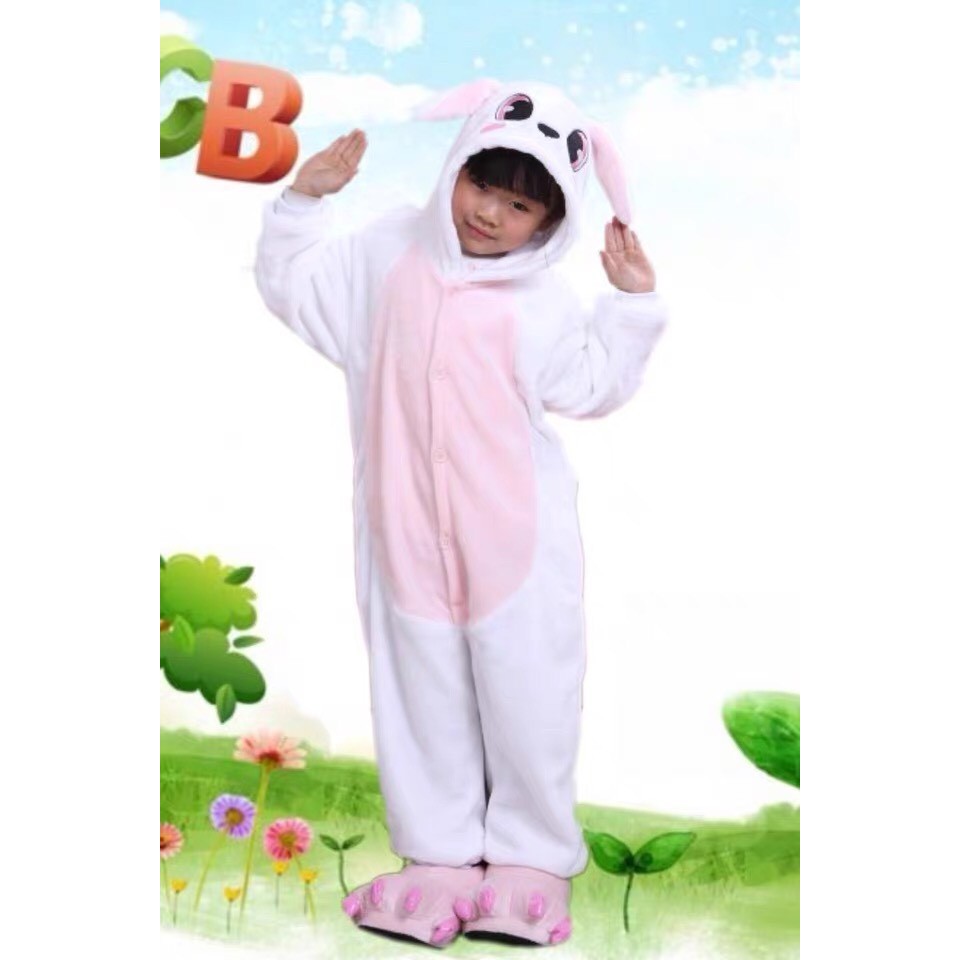 KOSTUM ONESIE KELINCI BUNNY RABBIT COSPLAY PIYAMA ANAK