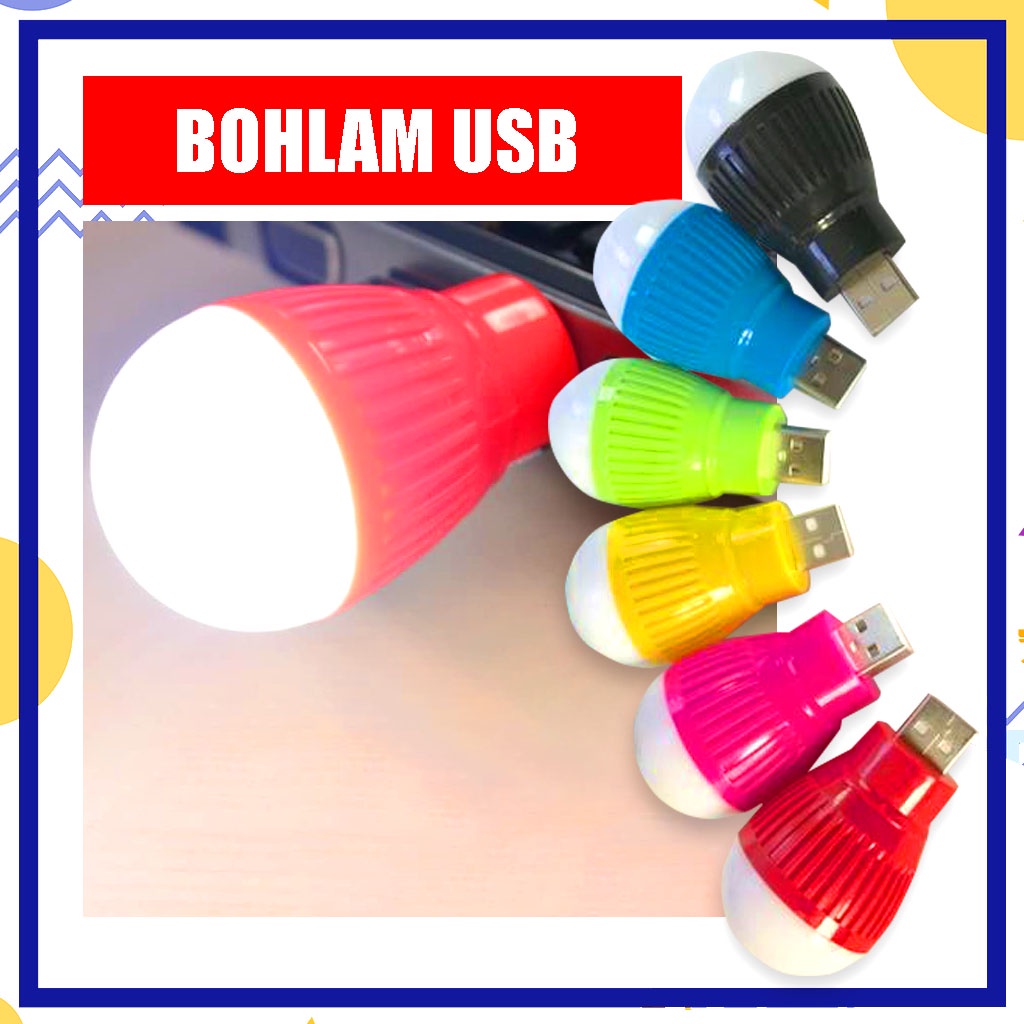 Lampu Bohlam USB 3 Watt LED BULB BALL LIGHT- Lampu LED Emergency 3W Portable - Lampu USB Bohlam LED 3watt Lampu Tidur