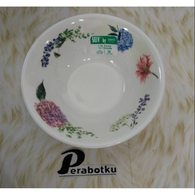 ONYX Mangkok Soto 7 inch / Mangkuk Melamin Motif Bunga Spring 7inch