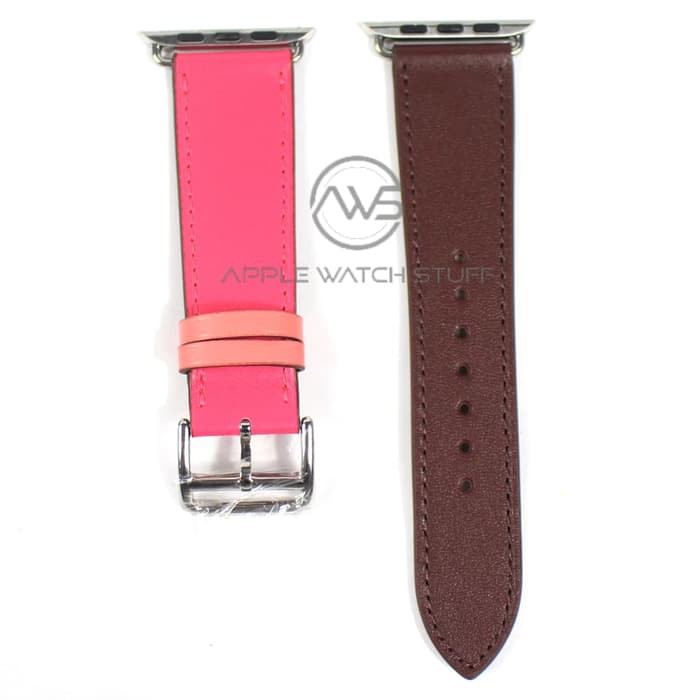 Strap Single Tour Bordeaux/Rose Extrême/Rose Azalée Swift Leather