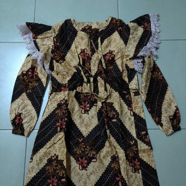 Ms Gamis Batik Sriwedari Maxi Bumil/busui Katun Sogan Allsize Ld 104