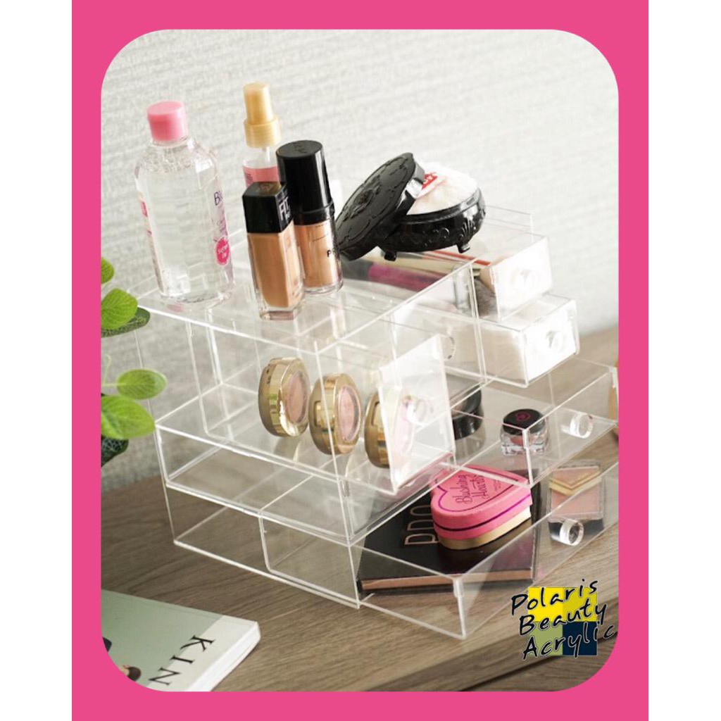 RAK KOSMETIK ACRYLIC-TEMPAT MAKEUP AKRILIK-BEAUTY CASE AKRILIK-SIGNORA