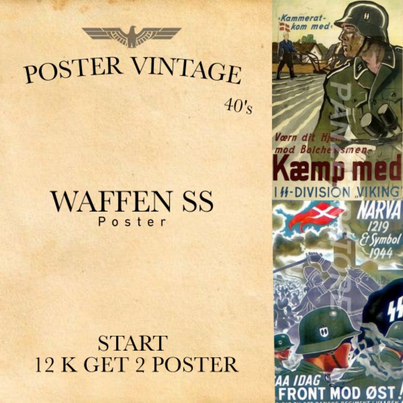[MURAH] POSTER VINTAGE MURAH WW2 WAFFEN SS