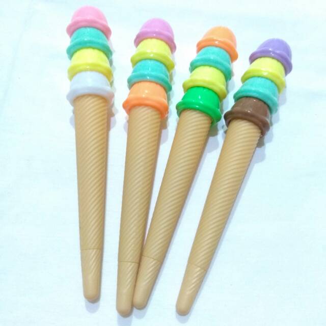 Pen gel ink lucu ice cream cone bentuk stik es krim cone gel ink pen